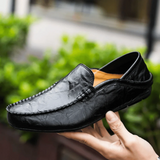 Men's Loafer Shoe | Leather Round Toe Slip On Rubber Sole