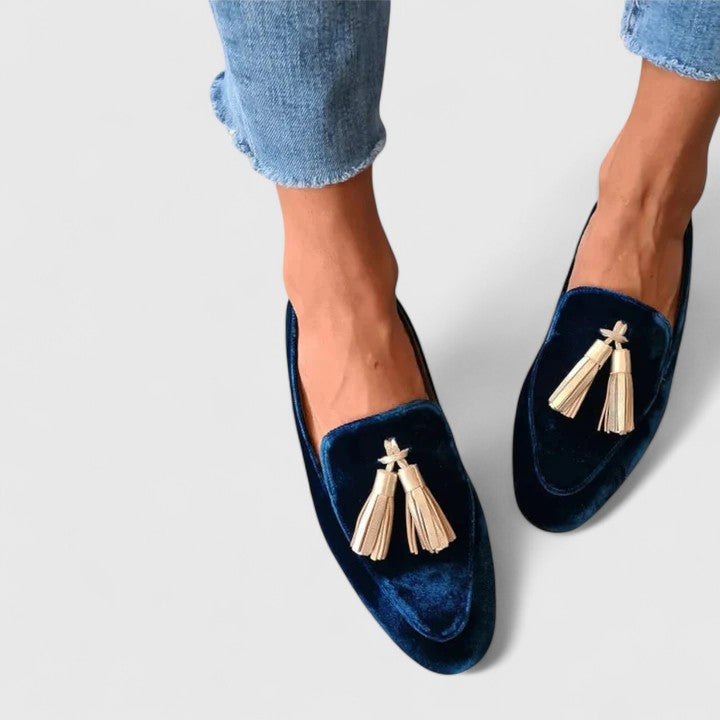 Women's Loafers | Velvet Tassel Flat Round Toe Slip-On