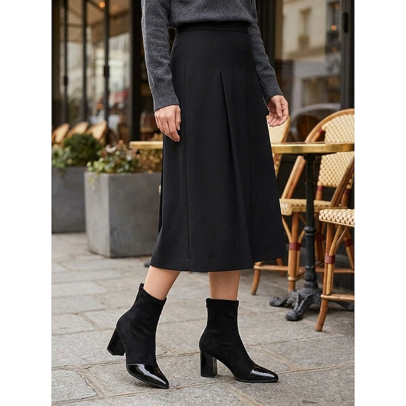 Women's Ankle Shoe | Cap Toe Chunky Heel Block Supportive