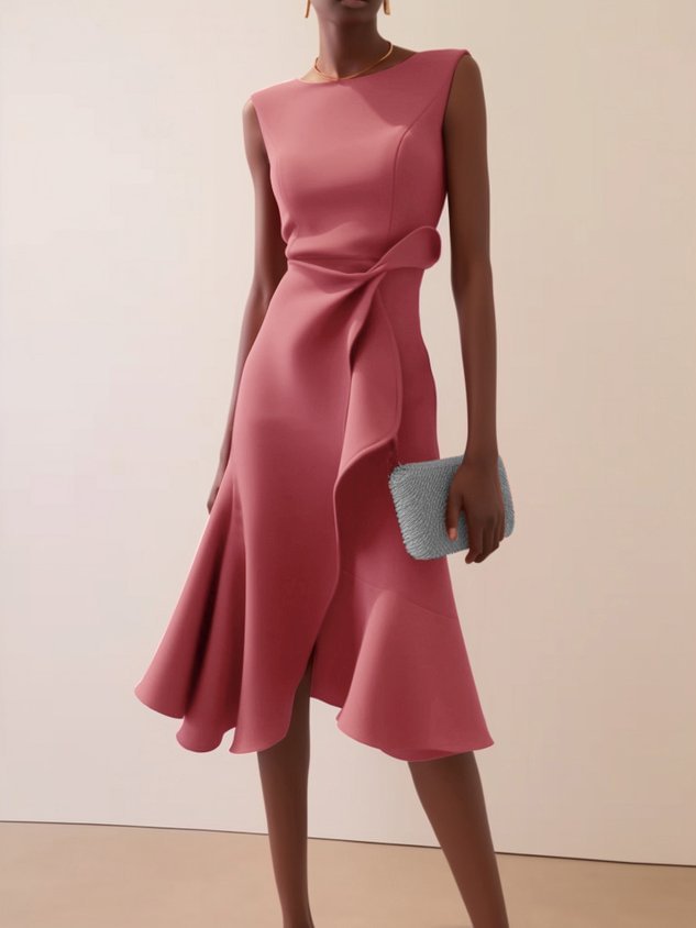 Red Round-Neck Women&