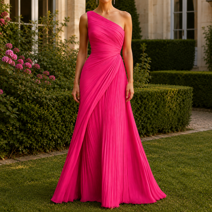 Leonie-Mae One-Shoulder Dress - Pink