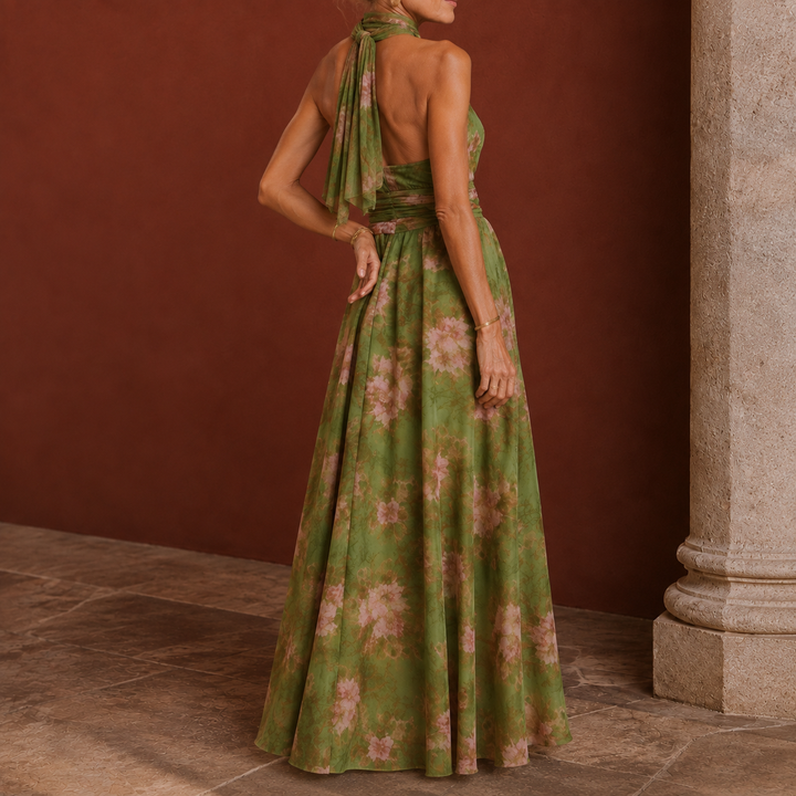 Celine Halter Maxi Dress - Lead Alternate View