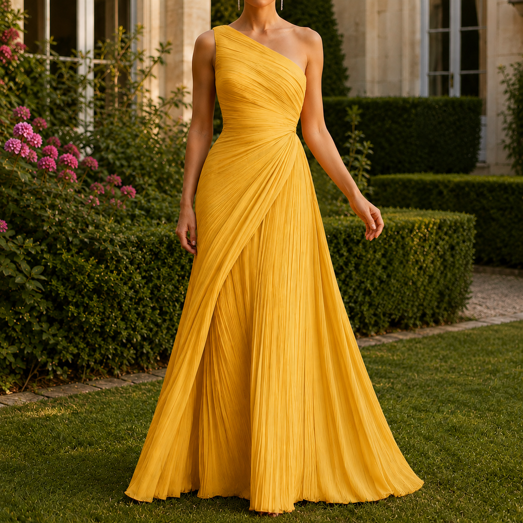 Leonie-Mae One-Shoulder Dress - Yellow
