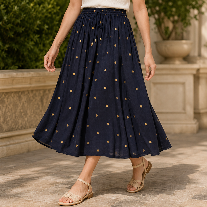 Daphne Midi Skirt - Navy