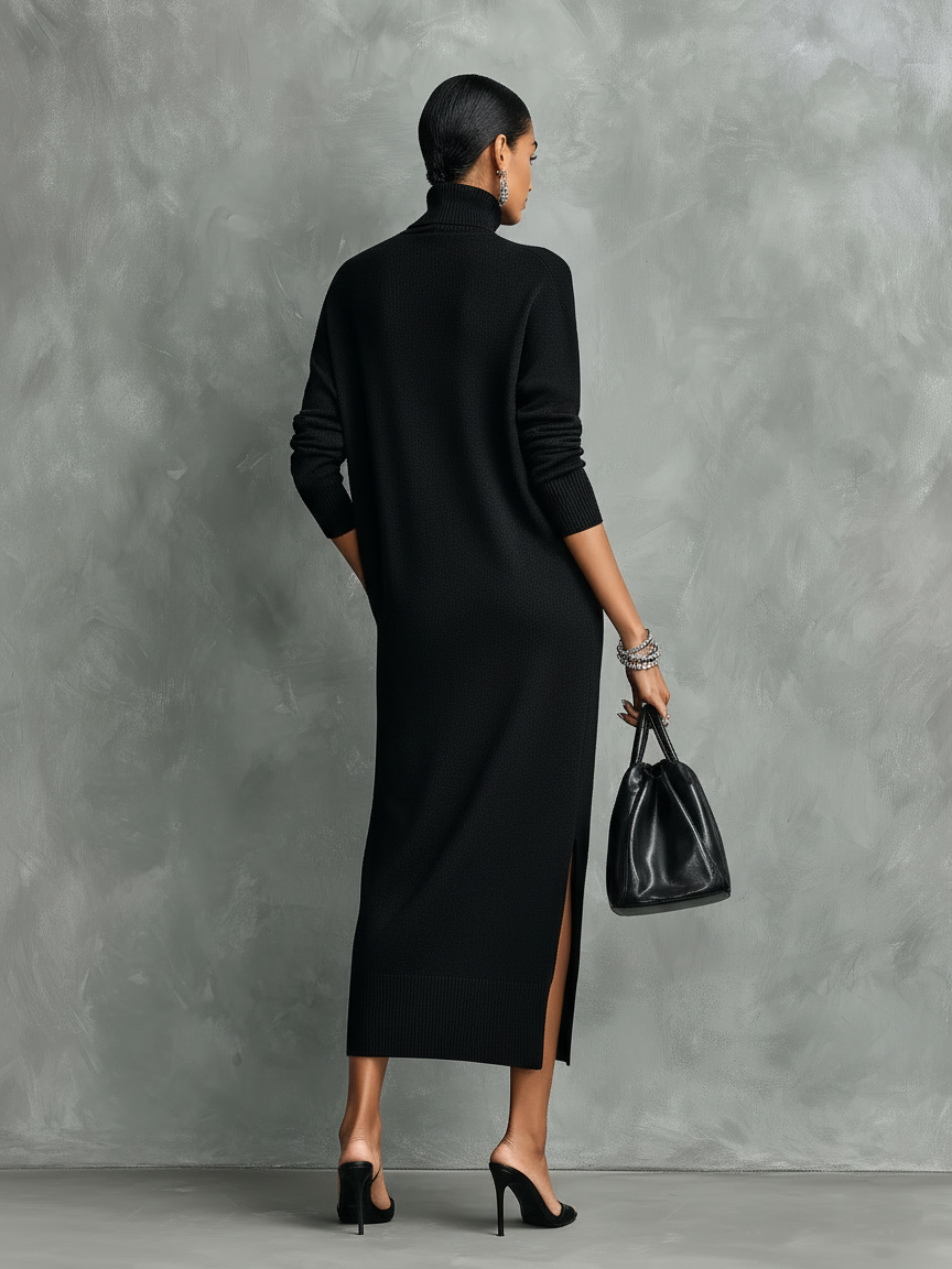 Maelys | Turtleneck Midi Sweater Dress