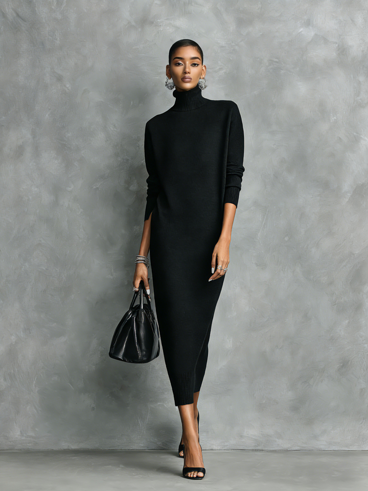 Maelys | Turtleneck Midi Sweater Dress