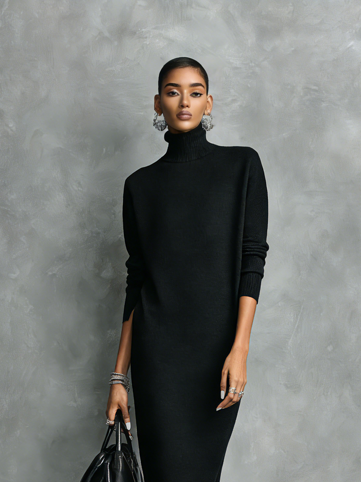 Maelys | Turtleneck Midi Sweater Dress