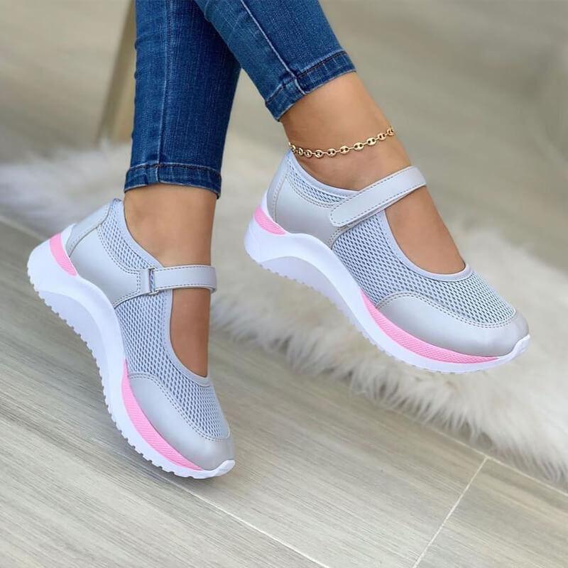 Women's Sneakers | Mesh Upper Adjustable Strap Platform Sole