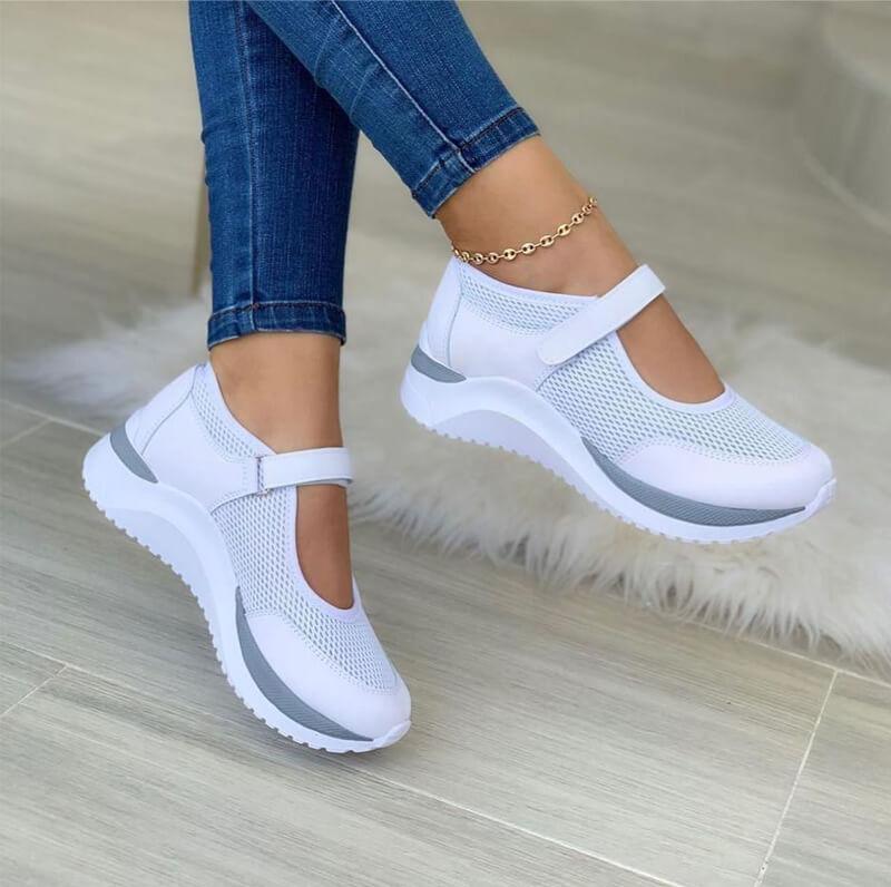 Women's Sneakers | Mesh Upper Adjustable Strap Platform Sole