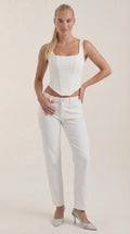 Women's Corset Top | Square Neckline Sleeveless Fitted