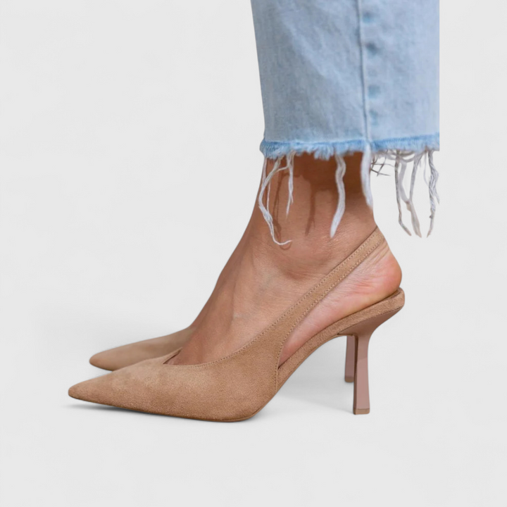 Heels For Women | Pointed Toe Slingback Stiletto Suede