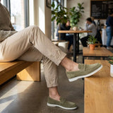 Men's Loafer Shoe | Suede Penny Strap Slip-On Rubber Sole