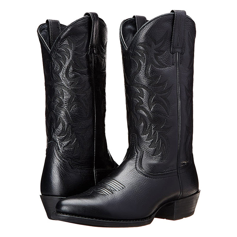 Women's Cowboy Boots | Embroidered Shaft Western Pull-On Leather
