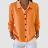 Women's Collared Cardigan | Long Sleeve Button Front Knit