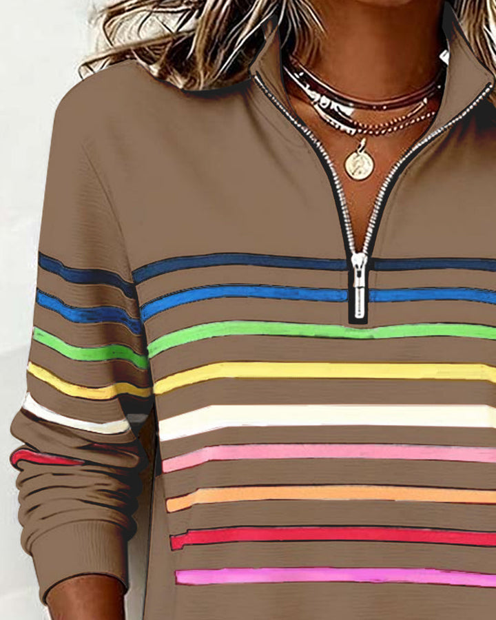 womens-knit-pullover-with-quarter-zip-and-striped-bands-14