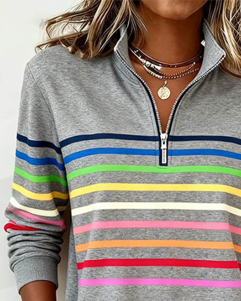 womens-knit-pullover-with-quarter-zip-and-striped-bands-2