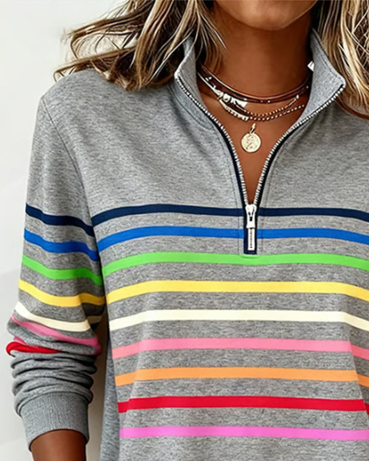 womens-knit-pullover-with-quarter-zip-and-striped-bands-2