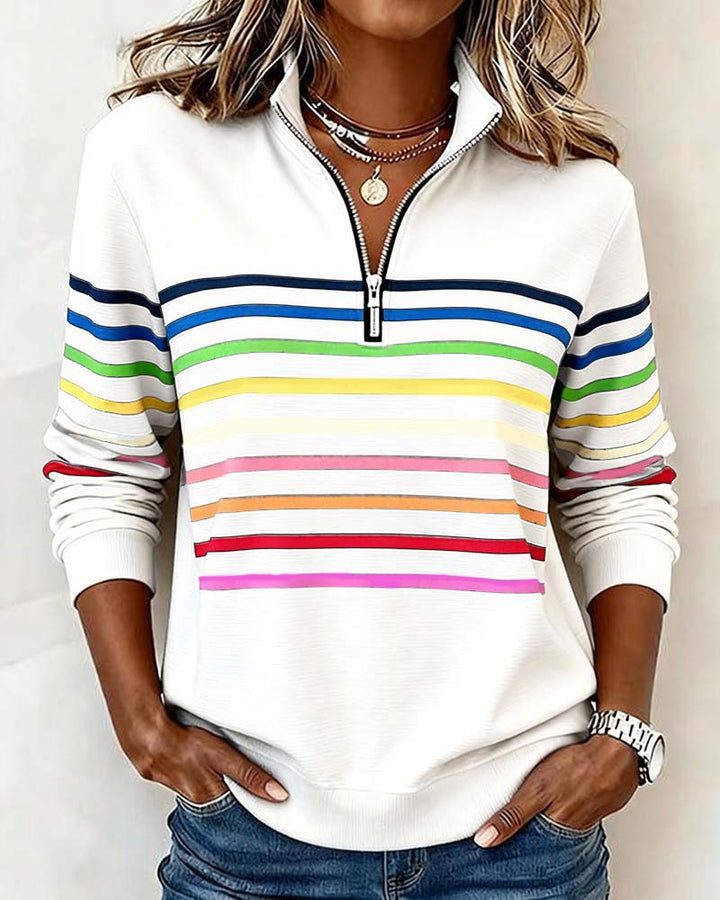 womens-knit-pullover-with-quarter-zip-and-striped-bands-7