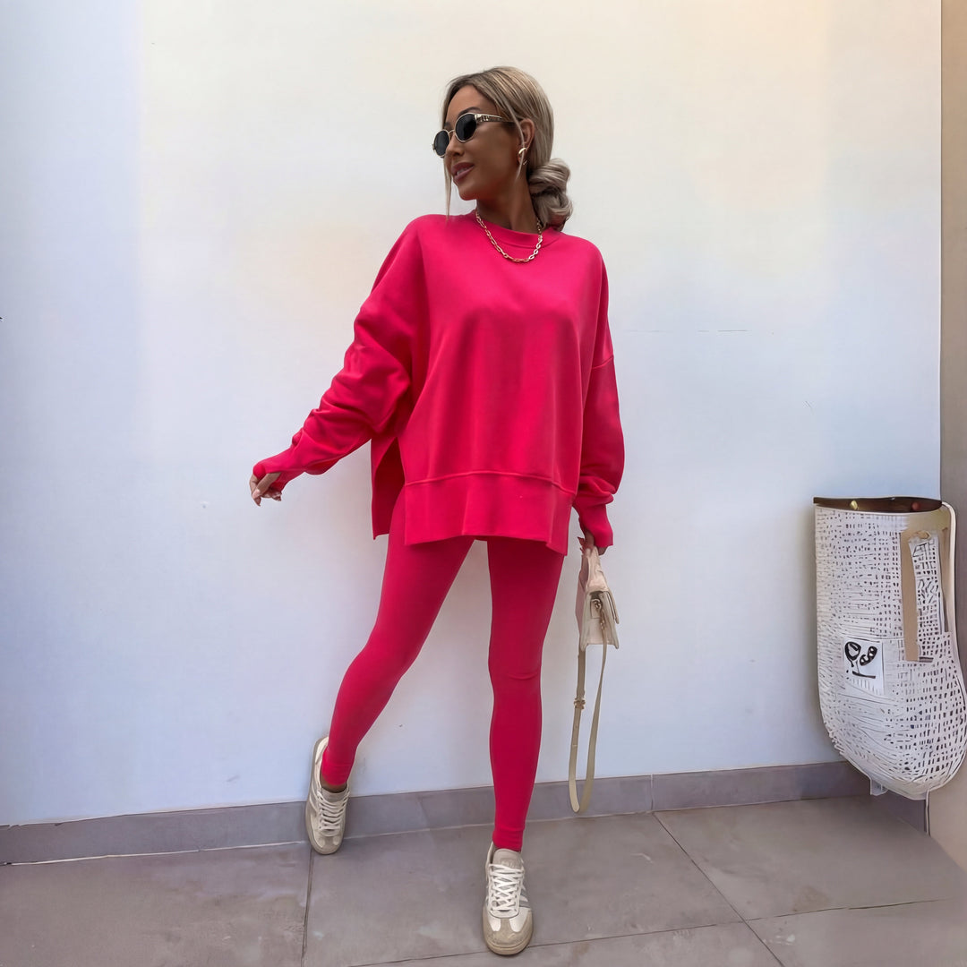 womens-knit-tracksuit-with-crewneck-sweatshirt-and-pull-on-leggings-6