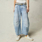 Women's Barrel Jeans | Mid-Rise Cropped Denim Heavyweight