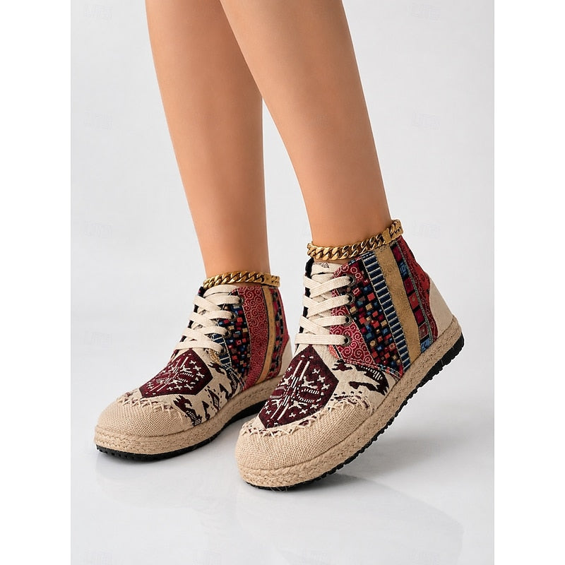 Women's Sneakers | Patterned High-Top Lace-Up Canvas